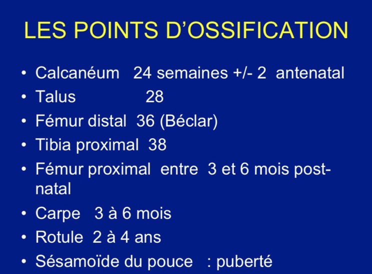 calendrier points d&#39;ossif